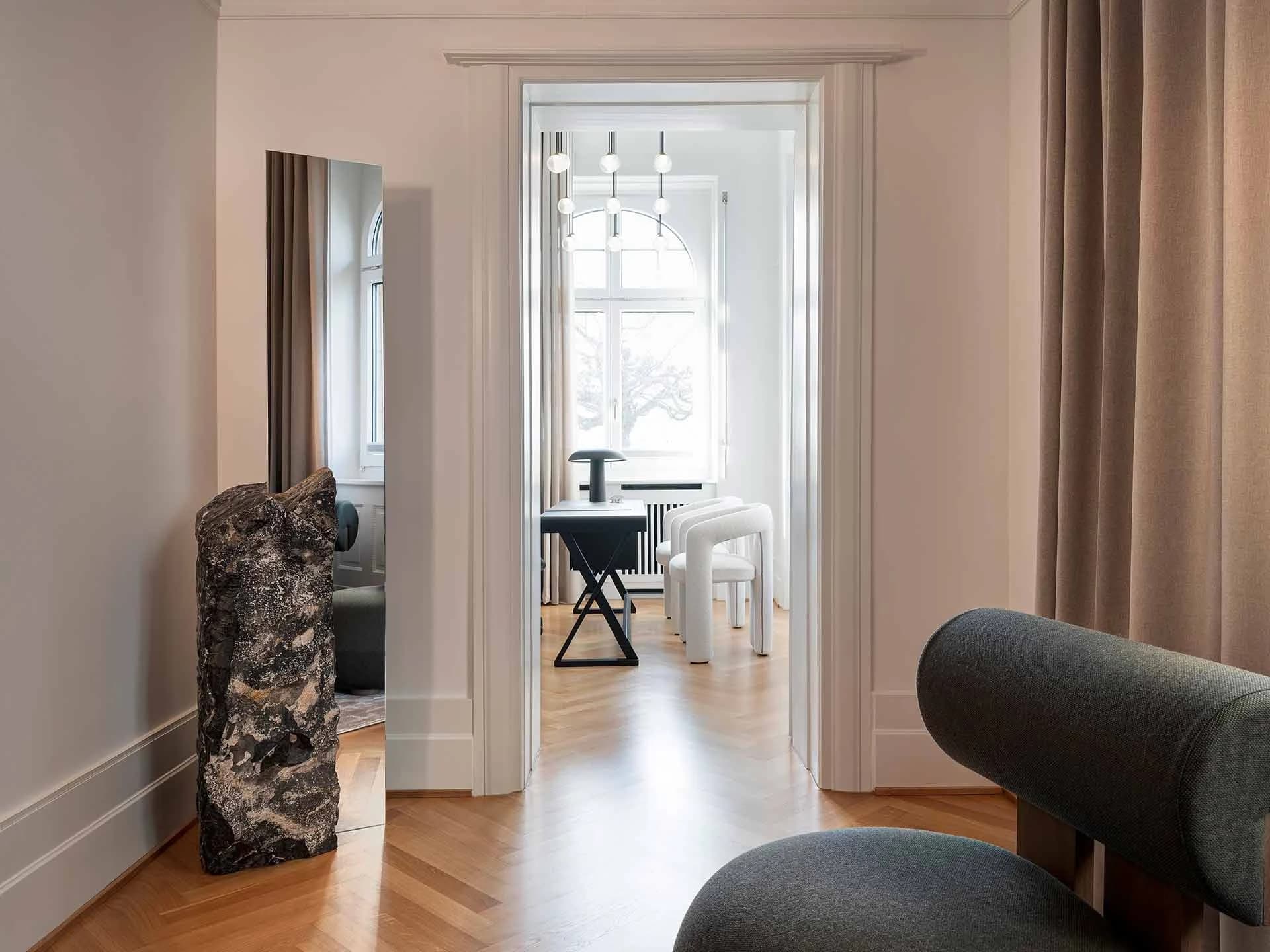 View through the rooms of the Aesthetics Medical clinic in Zurich